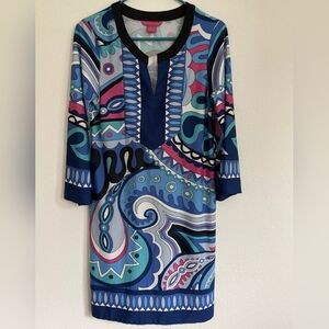 Sunny Leigh 3/4 Sleeve Psychedelic Dress Sz. XL